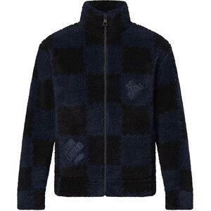 Louis Vuitton X Nigo Jacquard Damier Blue Fleece Men Zip up Jacket blouson M
